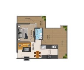 Soha Olive Homes 1 BHK Floor Plan