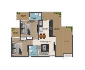 Soha Olive Homes 2 BHK Floor Plan